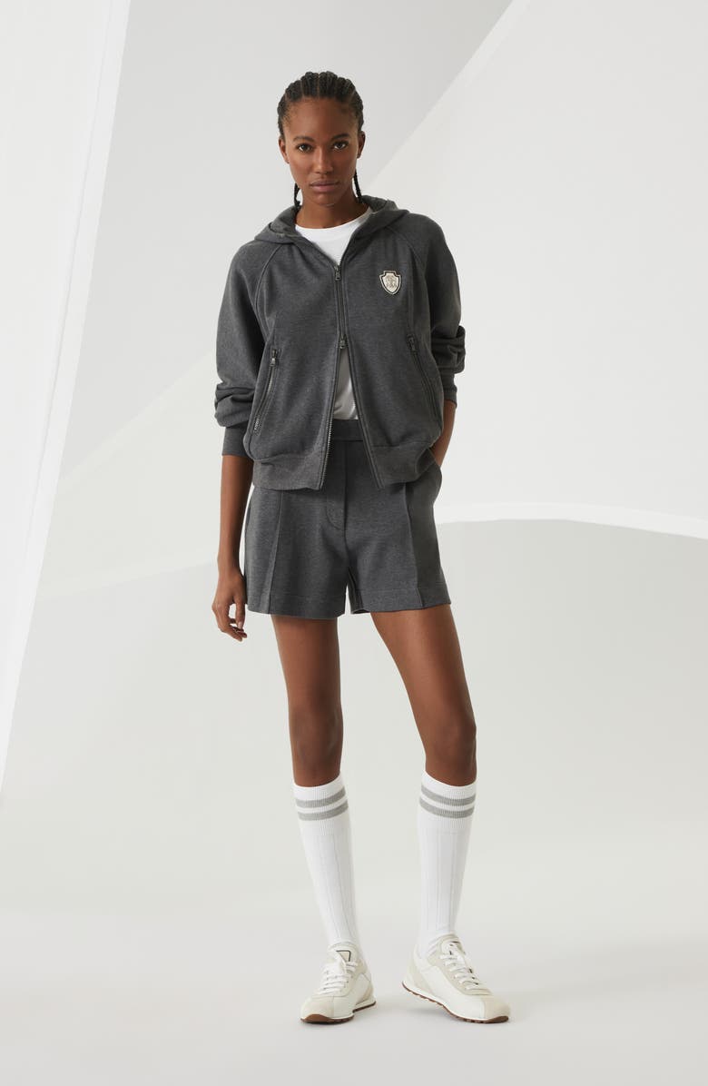 Brunello Cucinelli Pique Sweatshirt with logo, Alternate, color, 