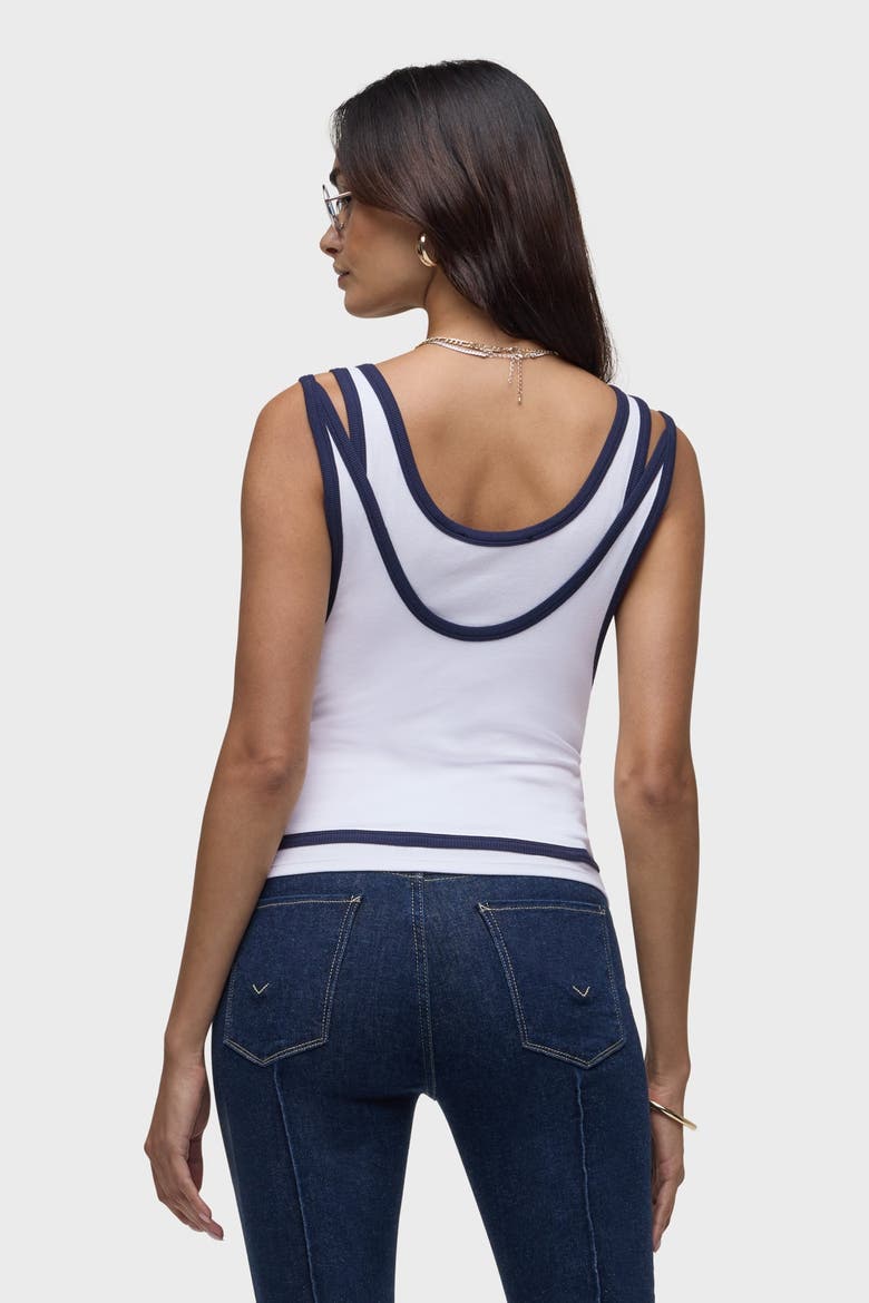 Layered Tank Top, Alternate, color, WHITE NAVY