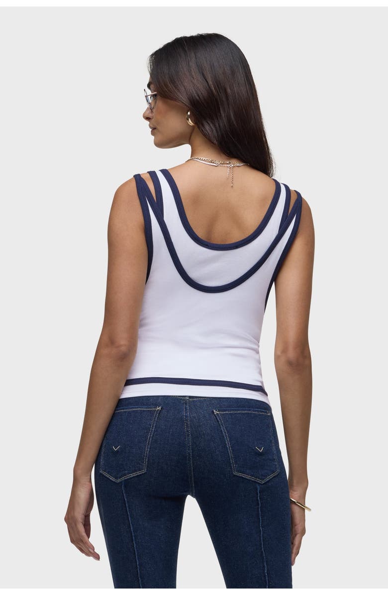 Hudson Jeans Layered Tank Top, Alternate, color, White Navy
