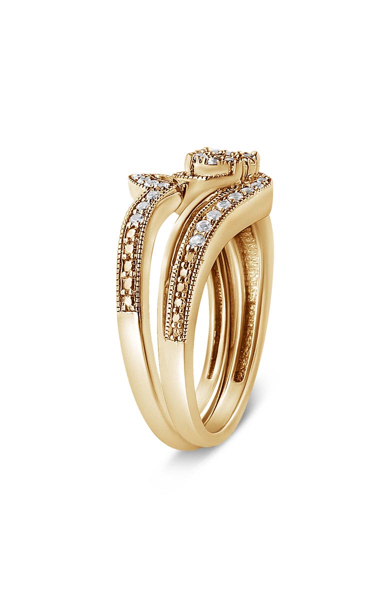 Haus of Brilliance Silver 1/3 Cttw Multi-Diamond Bridal Set Ring and Band, Alternate, color, Yellow