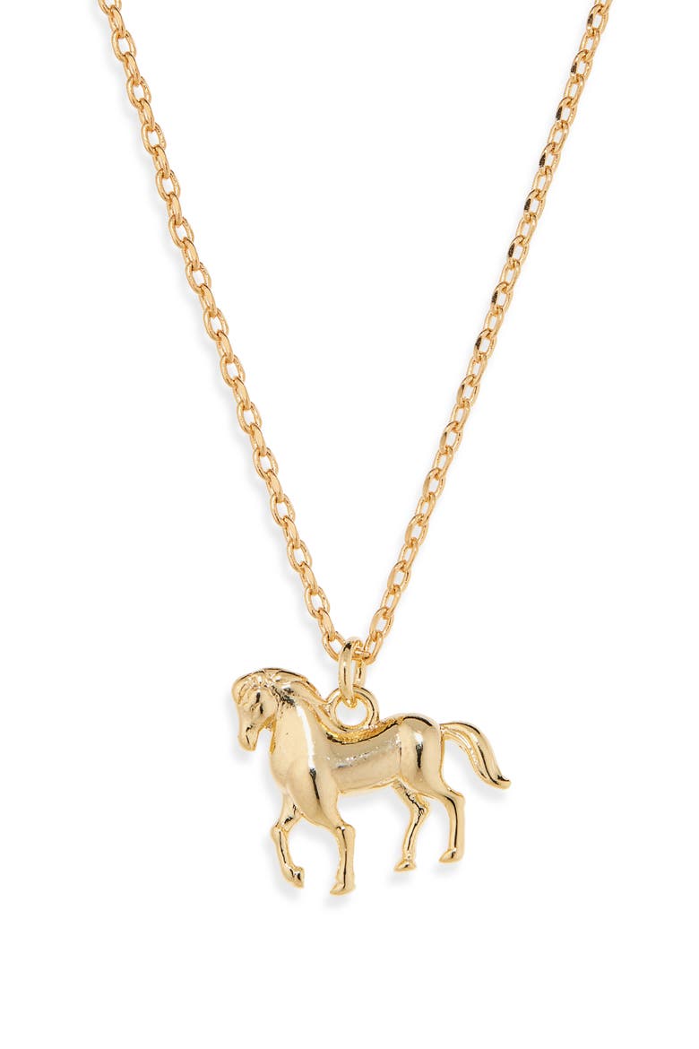 Horse Pendant Necklace, Main, color, GOLD