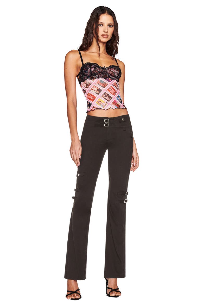 Adrienne Low Waist Straight Leg Pants, Alternate, color, BLACK