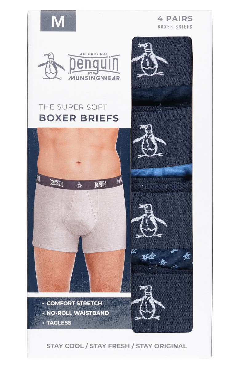 Original Penguin The Super Soft 4-Pack Boxer Briefs, Alternate, color, Blue Multi