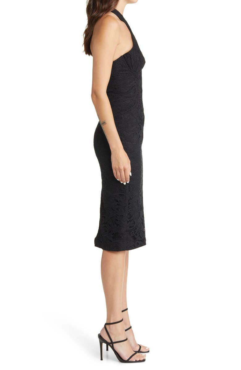 Bardot Riviera Crossover Halter Neck Cutout Corset Dress, Alternate, color,