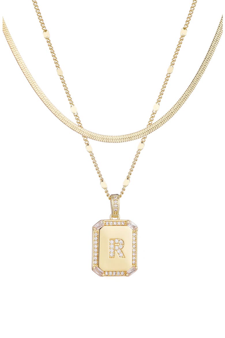 Initial Tag Pendant Necklace, Main, color, GOLD-R