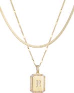 Adornia Initial Tag Pendant Necklace