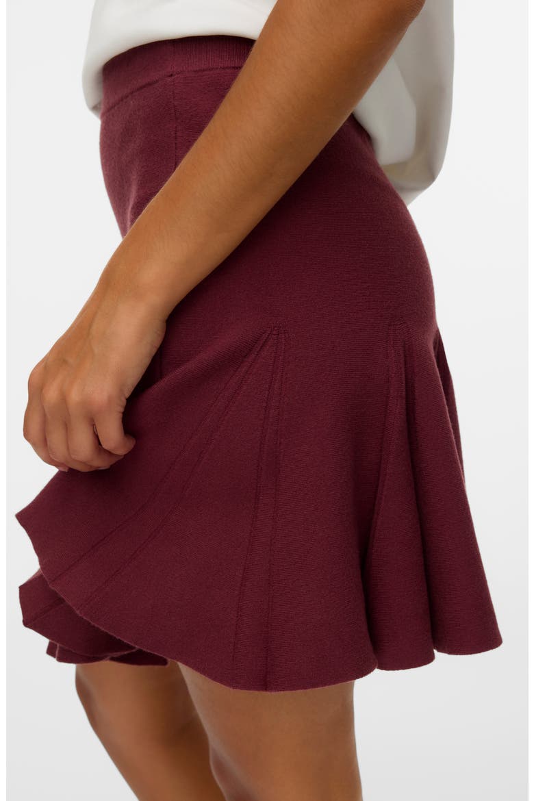 Kristin Flounce Miniskirt, Alternate, color, SYRAH