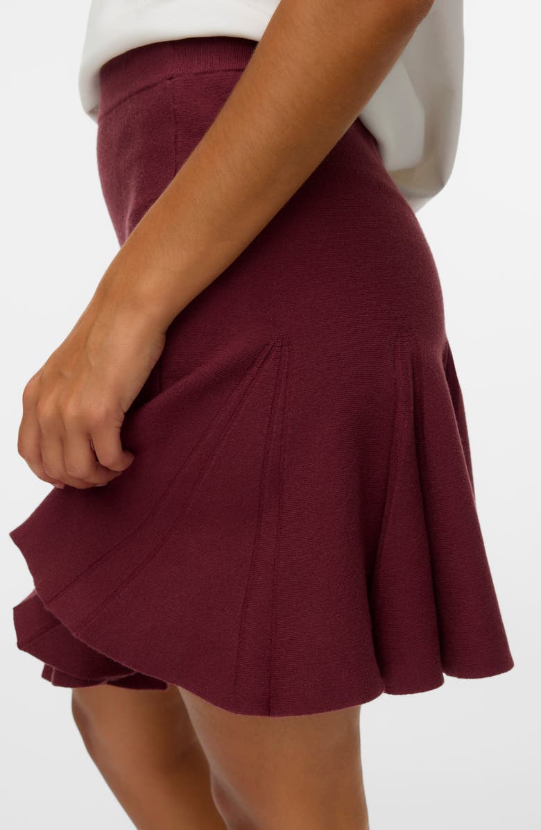 VERO MODA Kristin Flounce Miniskirt, Alternate, color, Syrah