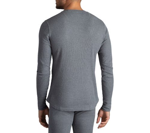 Watson's Waffle Long Sleeve Thermal Crew In Gray