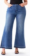 Bayeas High Waist Raw Hem Wide Leg Jeans