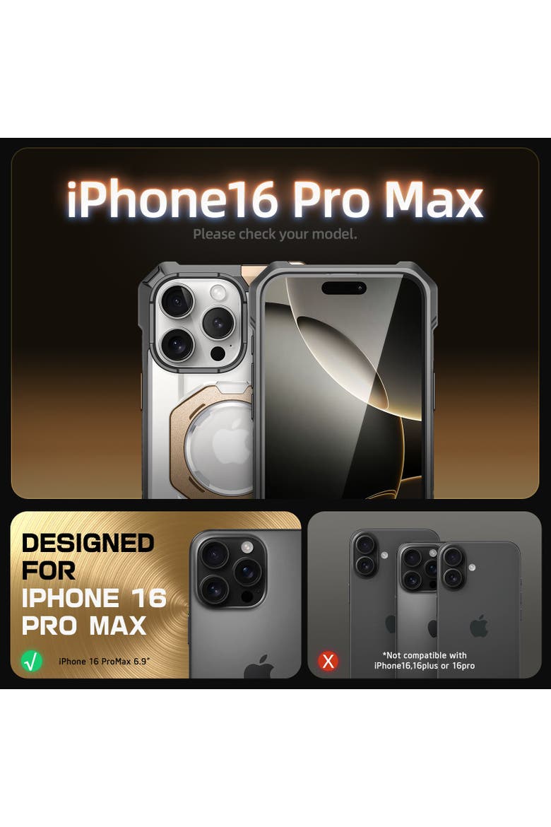 iPhone 16 Pro Max 6.9 inch UB Grip MagSafe Camera Control Button Phone Case, Alternate, color, Desert/Gold