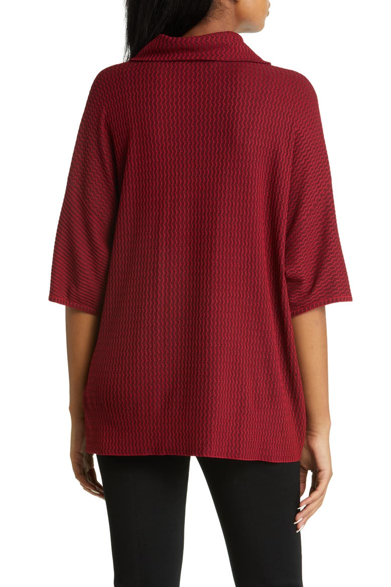 Colorblock Cowl Neck Knit Blouse, Alternate, color, CHERRY RED/ JAVA/ BLACK