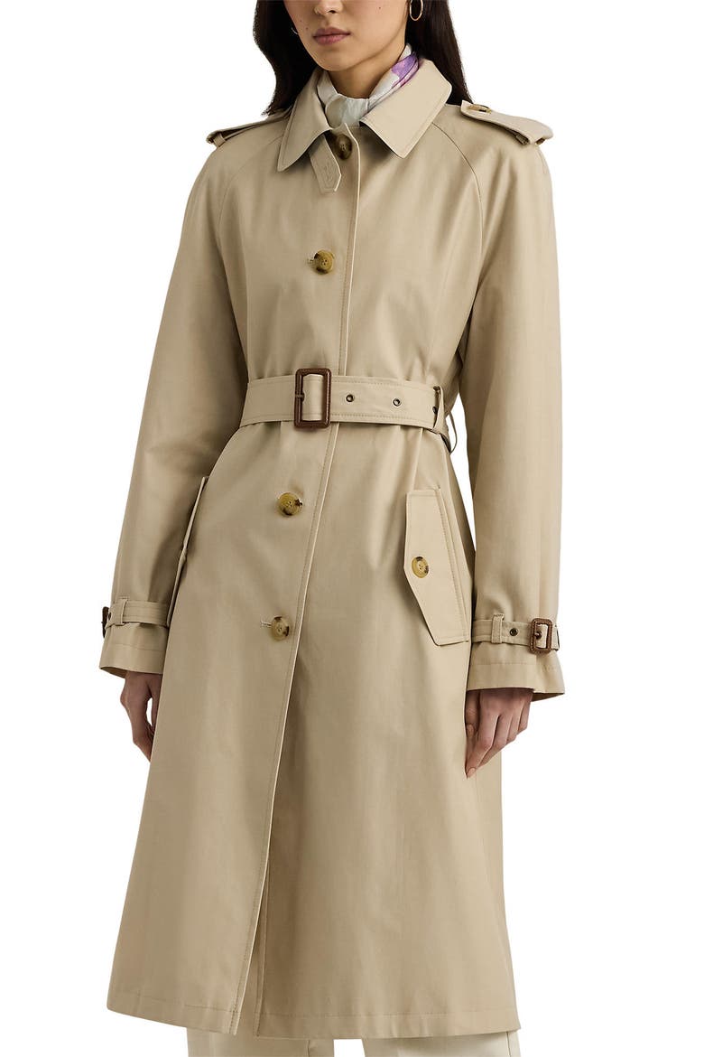 Belted Single Breasted Trench Coat, Alternate, color, BIRCH TAN