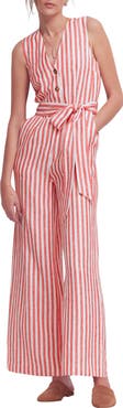 Boden Laura Stripe Linen Jumpsuit