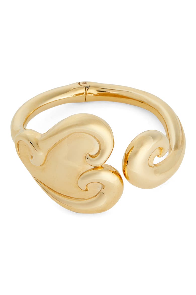 Swirl Heart Cuff Bracelet, Main, color, GOLD