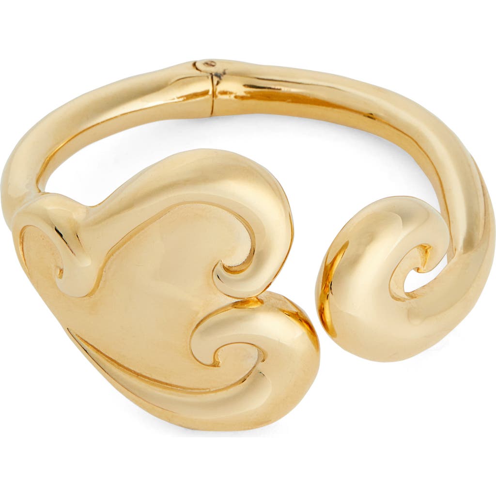 Oscar De La Renta Swirl Heart Cuff Bracelet In Gold