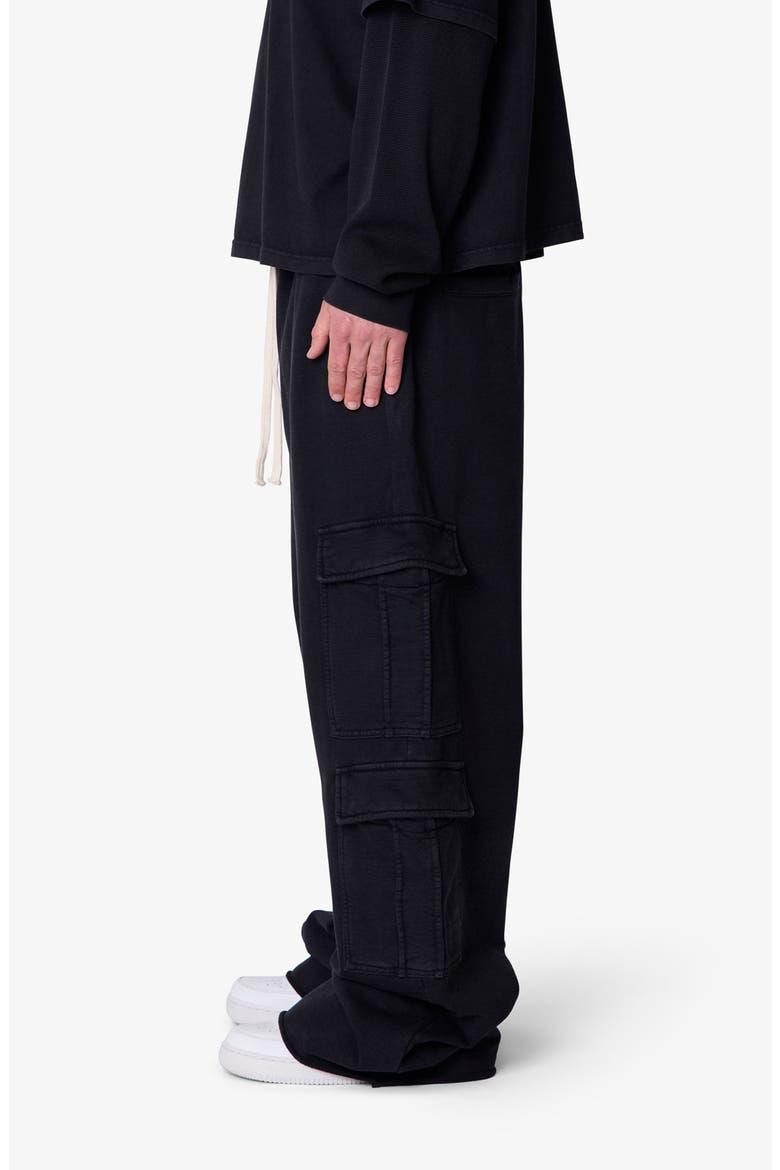 Ultra Baggy Cotton Flece Cargo Sweatpants, Alternate, color, VINTAGE BLACK
