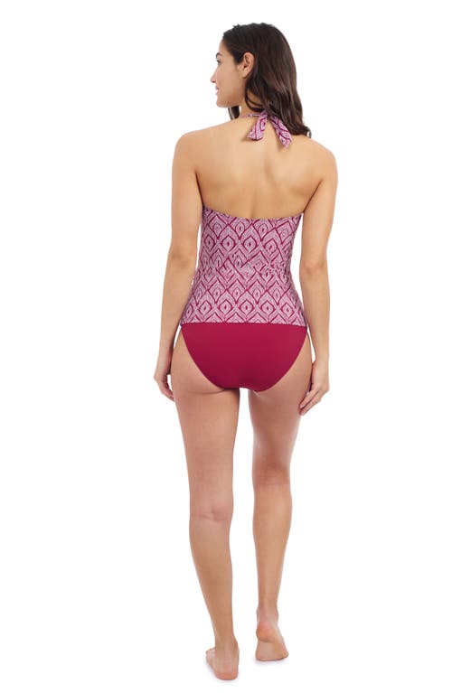 Profile By Gottex Plume Halter Tankini In Brick  White