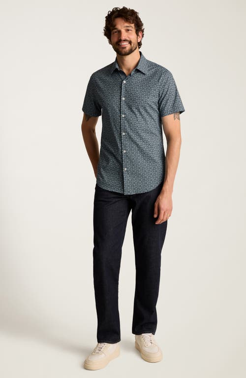 Bonobos Sun Print Tech Short Sleeve Button-up Shirt In Blue