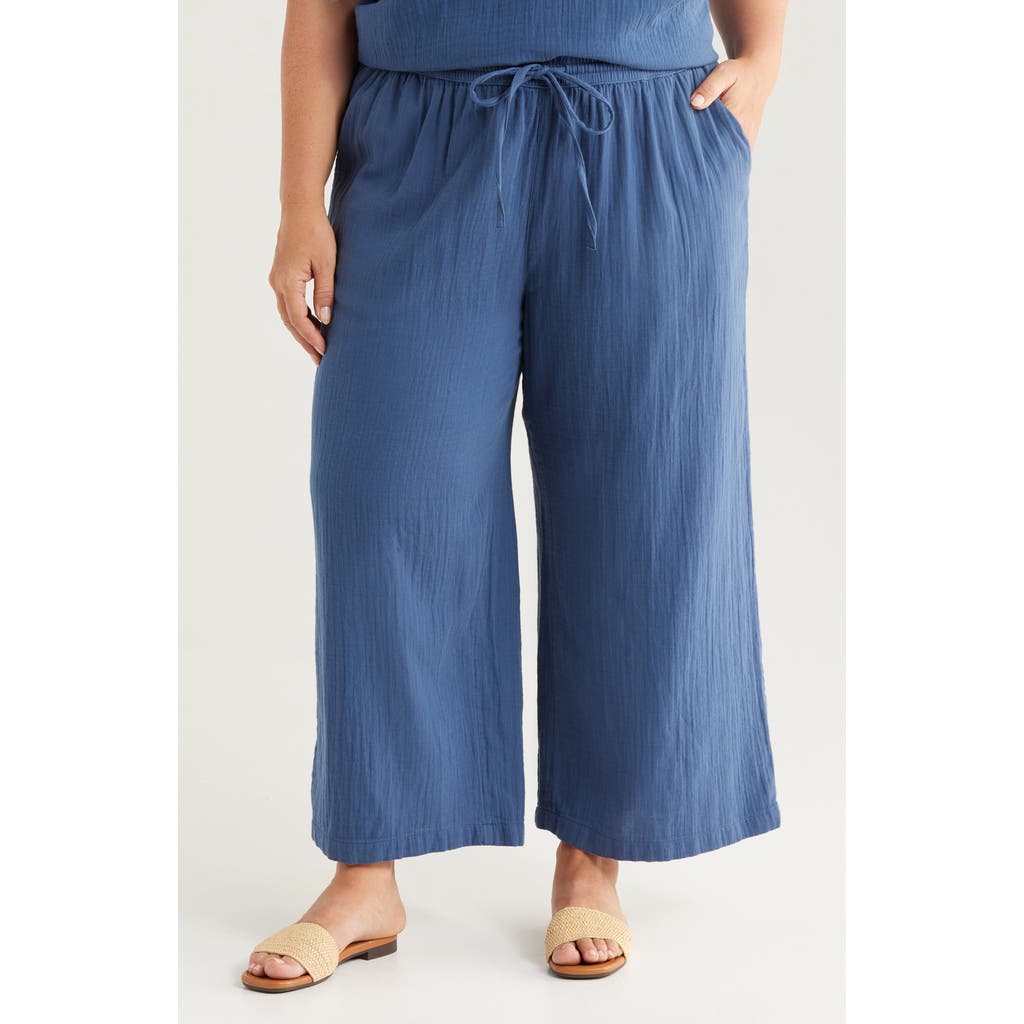 Caslonr Caslon(r) Wide Leg Crop Cotton Gauze Pants