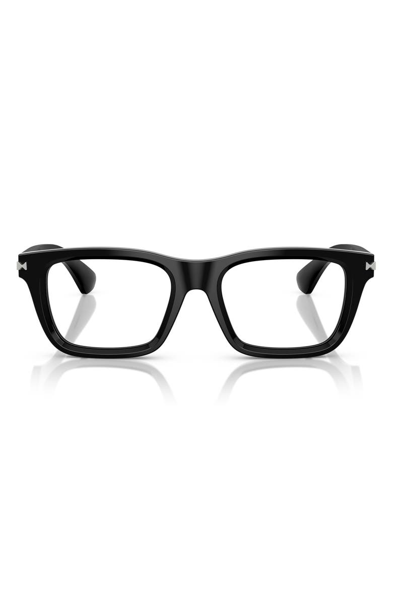 Burberry 53mm Rectangular Optical Glasses, Main, color, Black / Demo Lens