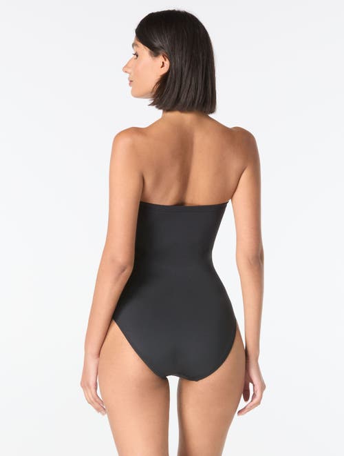 Kate Spade New York Rose Bandeau One Piece Swimsuit In Black