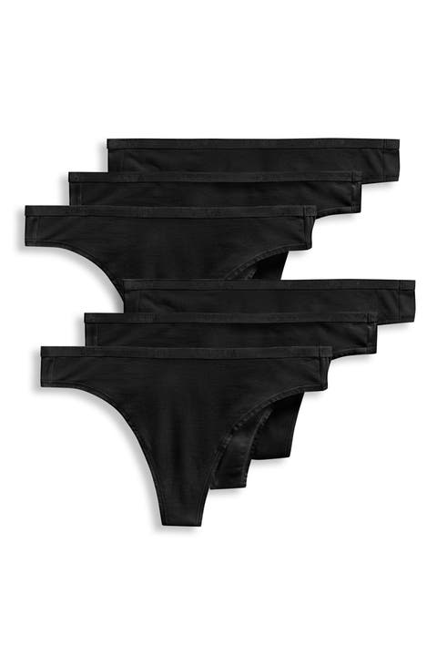 Womens Organic Cotton Stretch Thong - 6 Pack