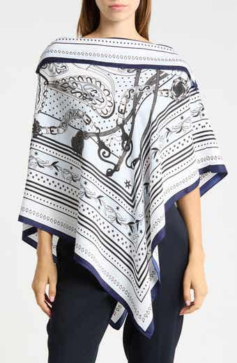Chain Print Satin Poncho
