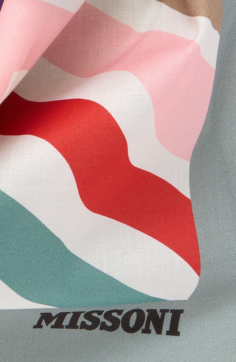 Missoni Zigzag Print Cotton Square Scarf, Alternate, color, 0001 White Multi