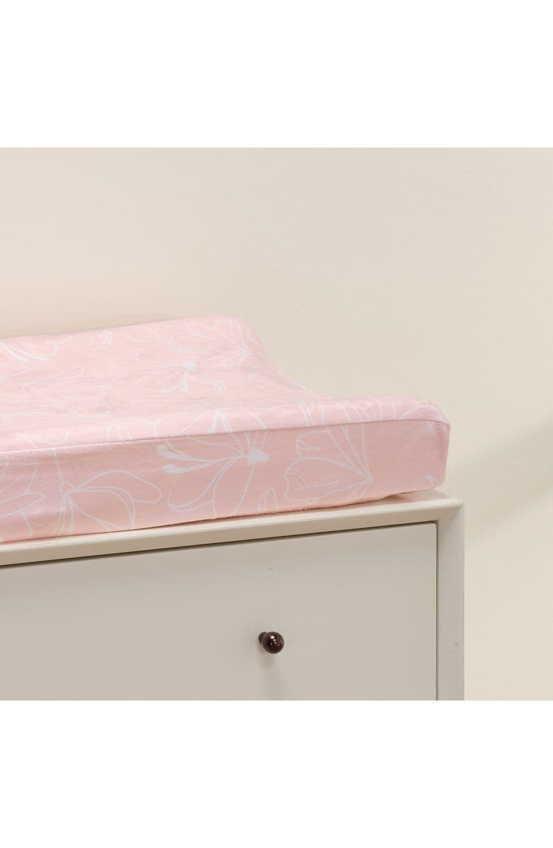 Lambs & Ivy Petals Soft Floral Outline Baby Changing Pad Cover, Alternate, color, Pink