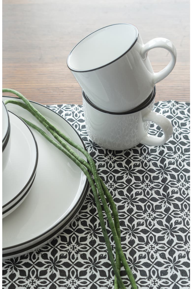 Set of 4 Silhouette Mugs, Alternate, color, WHITE W/ BLACK