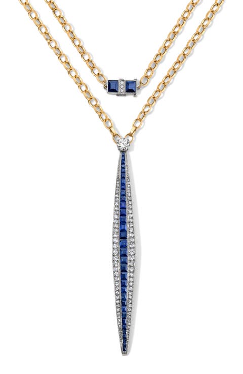Sapphire & Diamond Sautoir Necklace