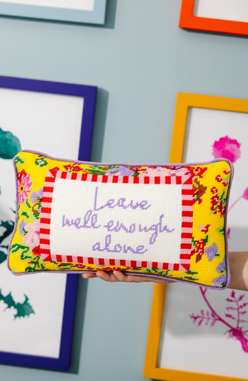 Furbish Well Enough Needlepoint Pillow In Multi