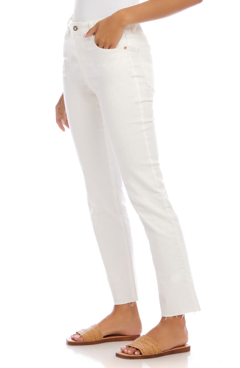 Karen Kane Raw Hem Straight Leg Jeans, Alternate, color, White