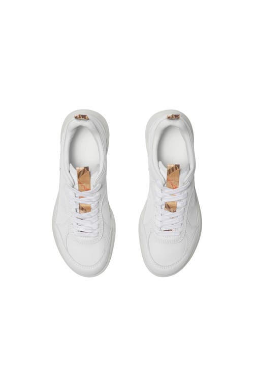 Burberry Leather Matrix Sneakers In White