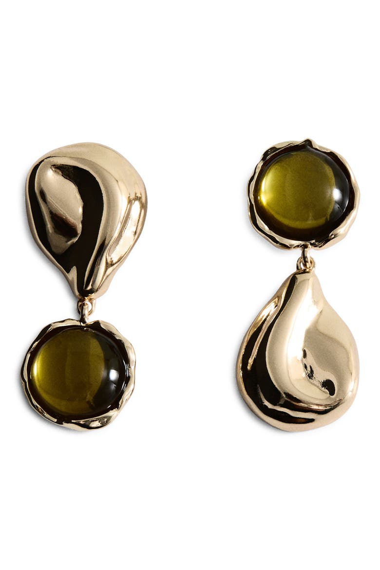 Mixed Resin Drop Earrings, Main, color, GOLD