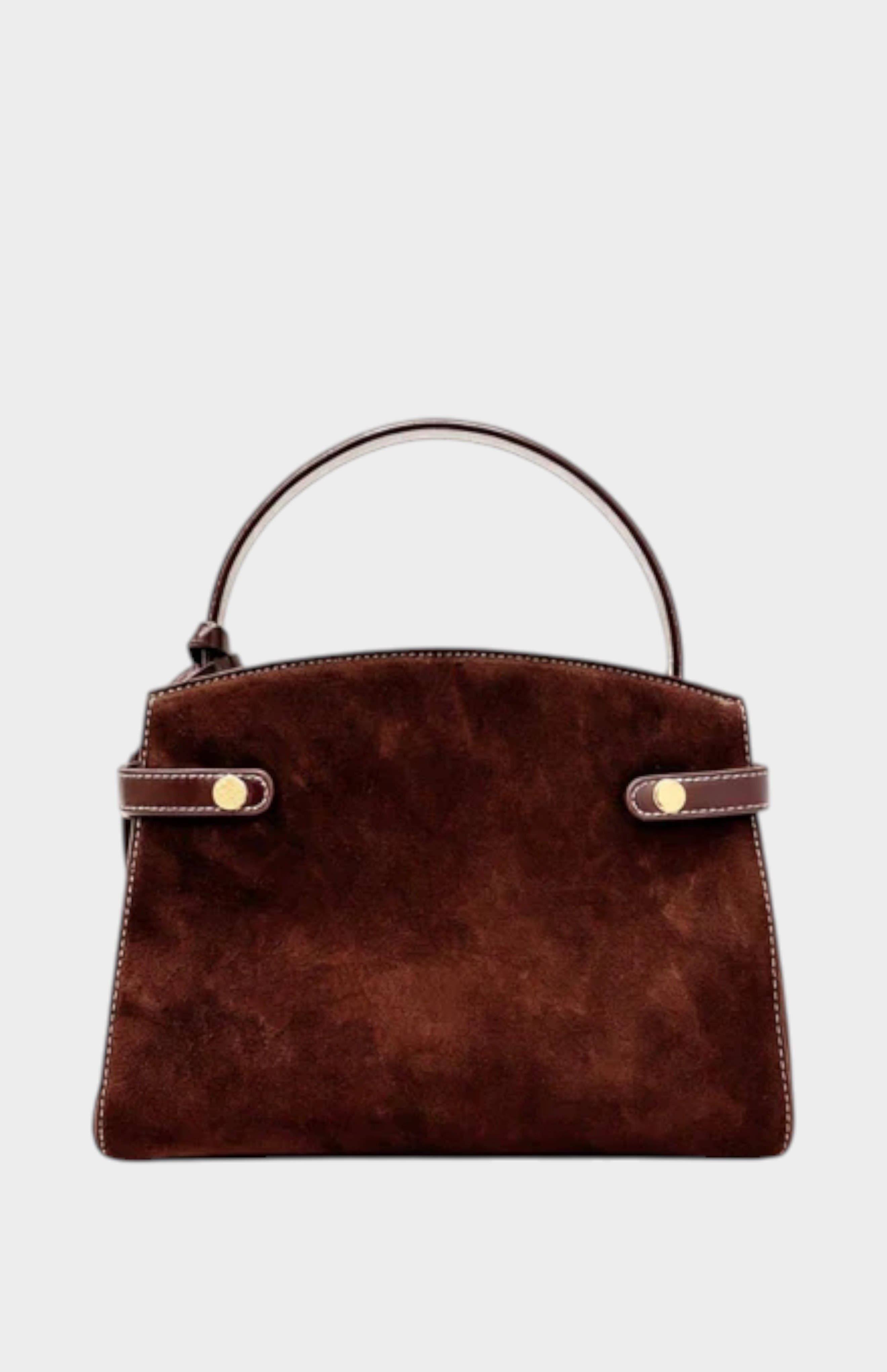 Manhattan Genuine Suede Leather Top Handle Bag, Alternate, color, Coffee