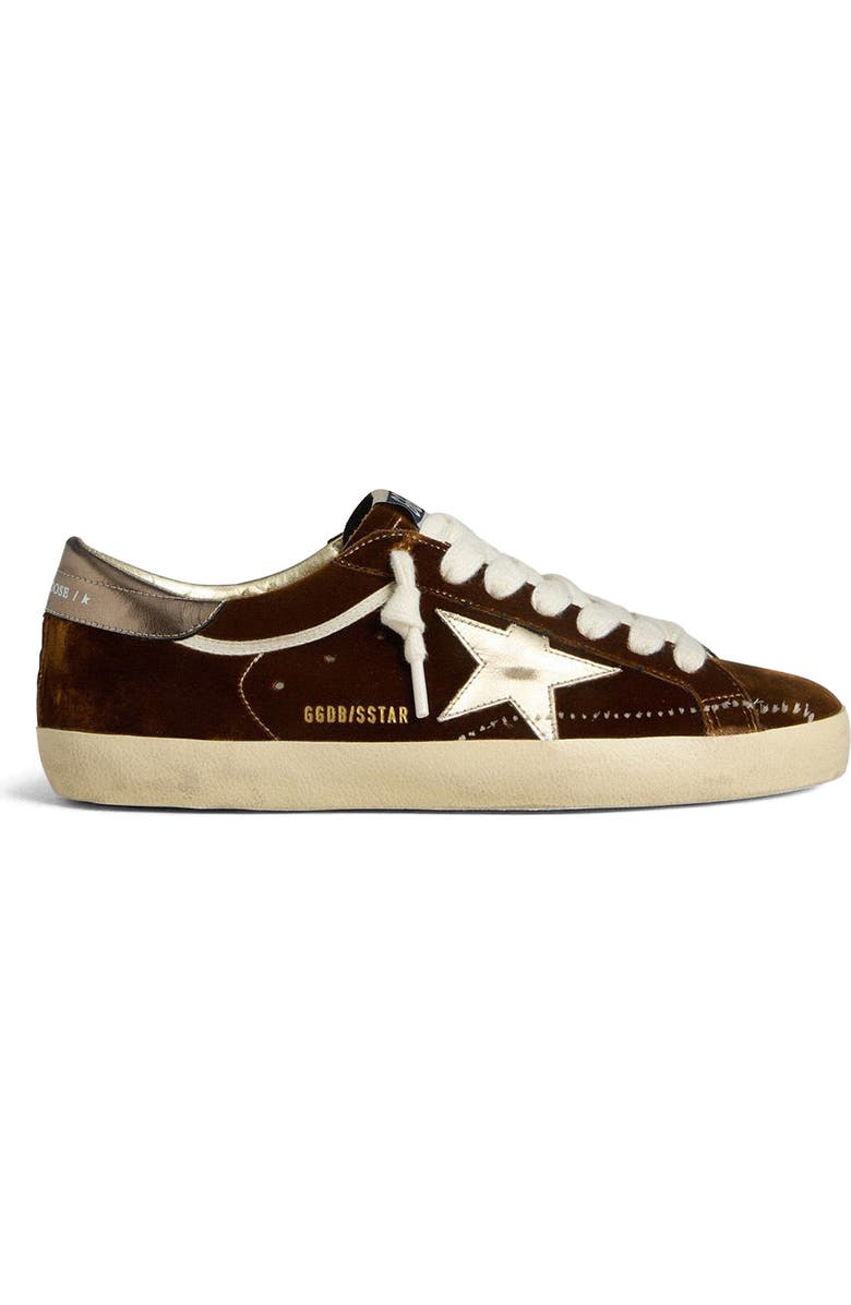 Golden Goose Super-Star Low Top Sneaker, Main, color, Cognac/ Platinum/ Gun Metal
