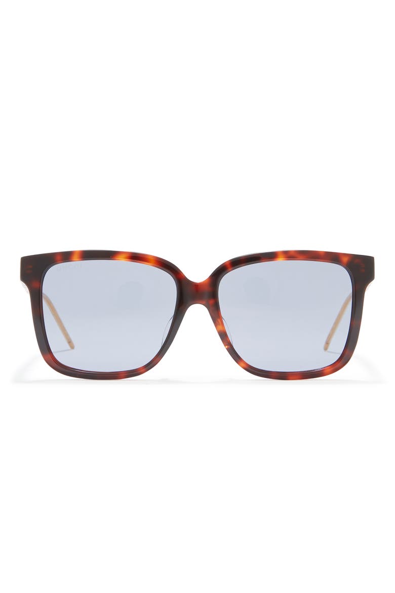 56mm Square Sunglasses, Main, color, HAVANA