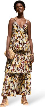 Ro&Zo Confetti Printed Tiered Dress