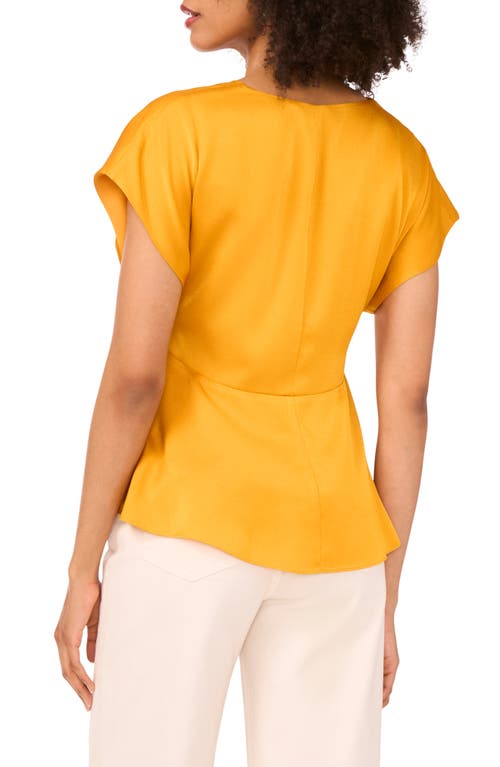 1.state Front Knot Peplum T-shirt In Yellow
