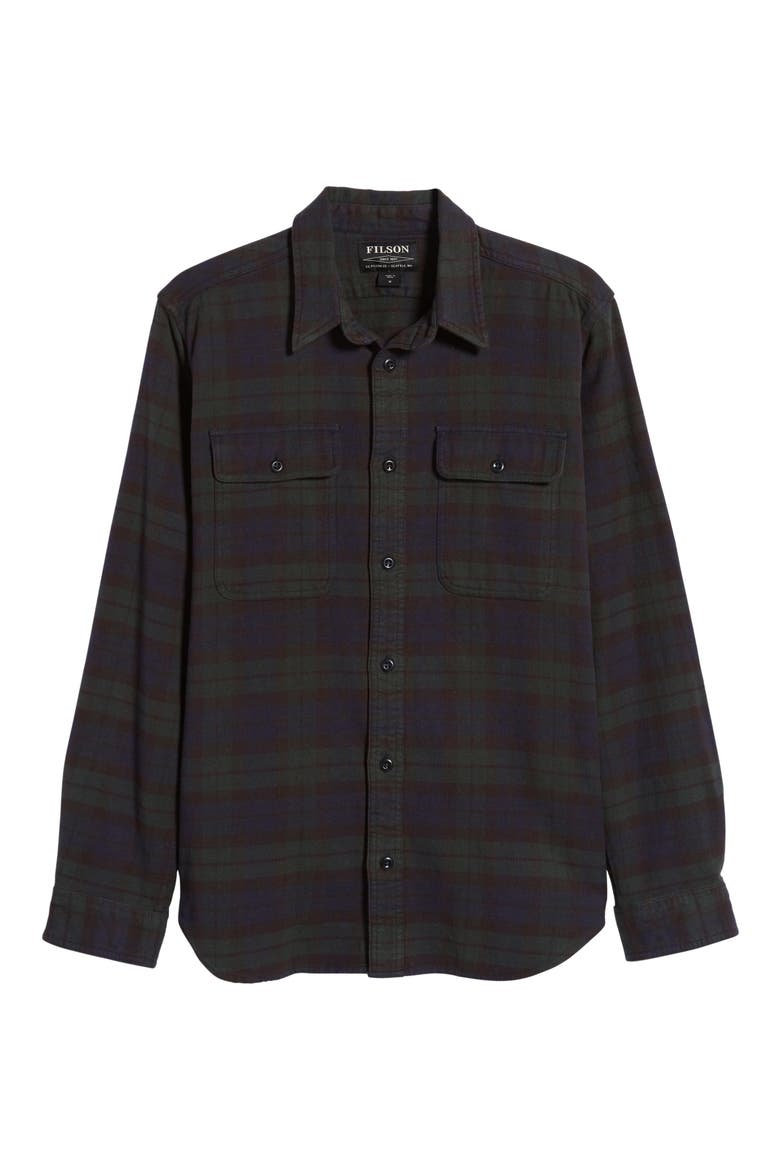 'Vintage Flannel' Regular Fit Plaid Cotton Shirt, Alternate, color, BLACK GREEN NAVY
