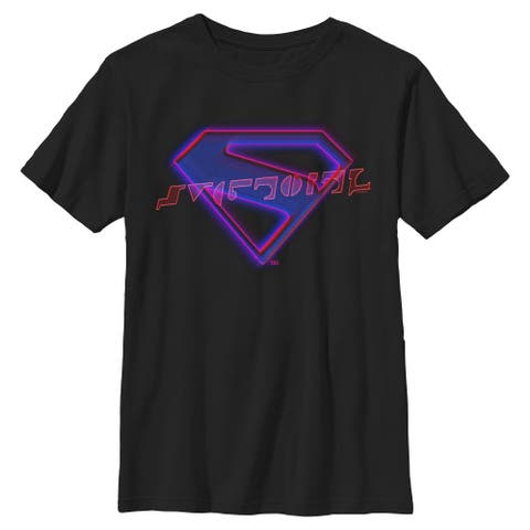Boy's Supergirl Neon Classic Logo  Graphic T-Shirt