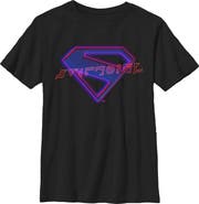 Supergirl Boy's Supergirl Neon Classic Logo Graphic T-Shirt