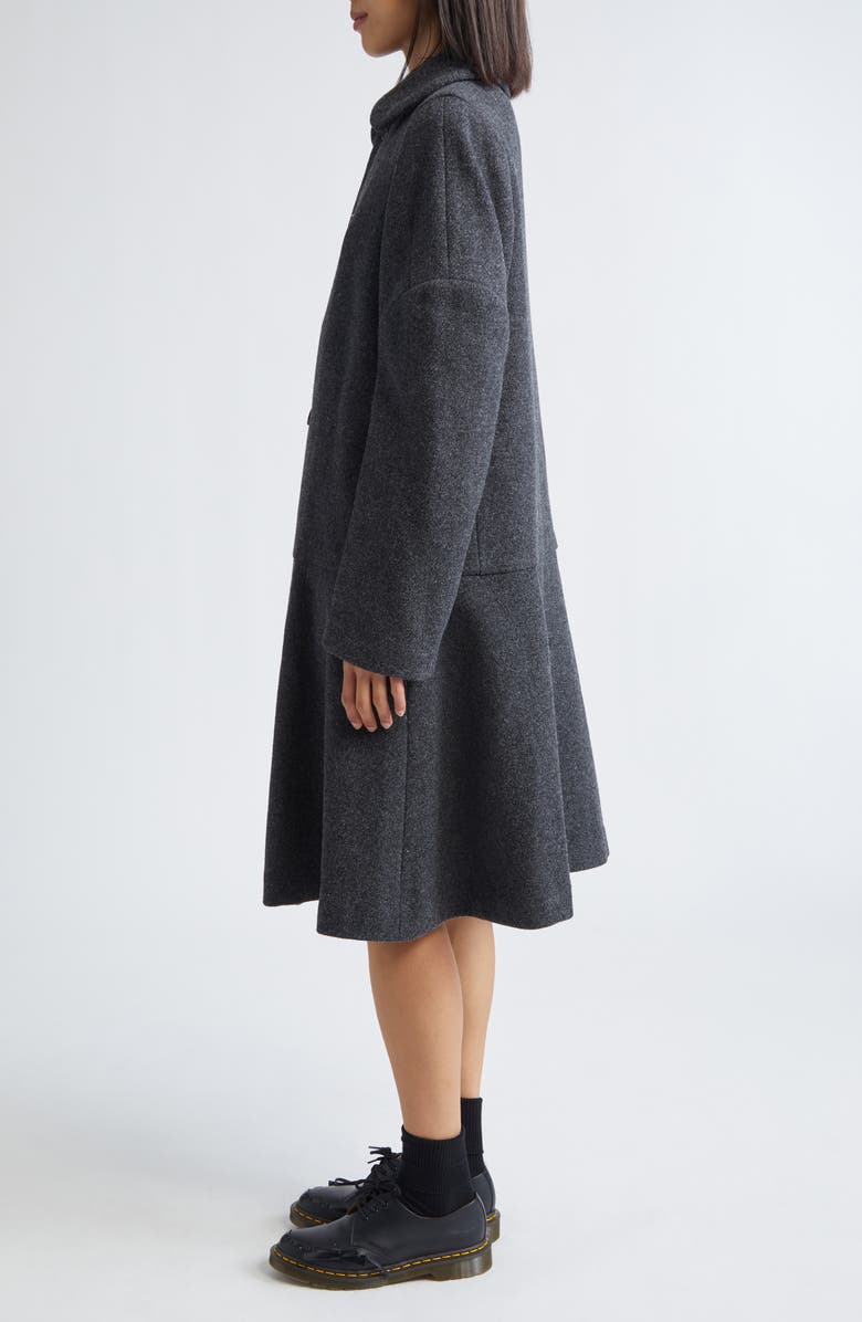 Comme des Garçons Comme des Garçons Long Sleeve Wool Tweed Coat Dress, Alternate, color, Charcoal