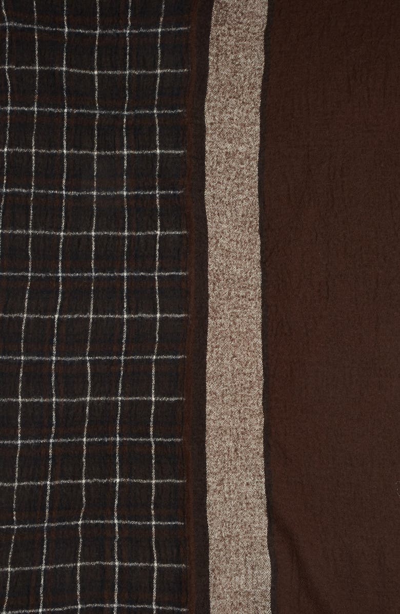Y's by Yohji Yamamoto Y's by Yohjj Yamamoto Two Panel Check Wool Scarf, Alternate, color,