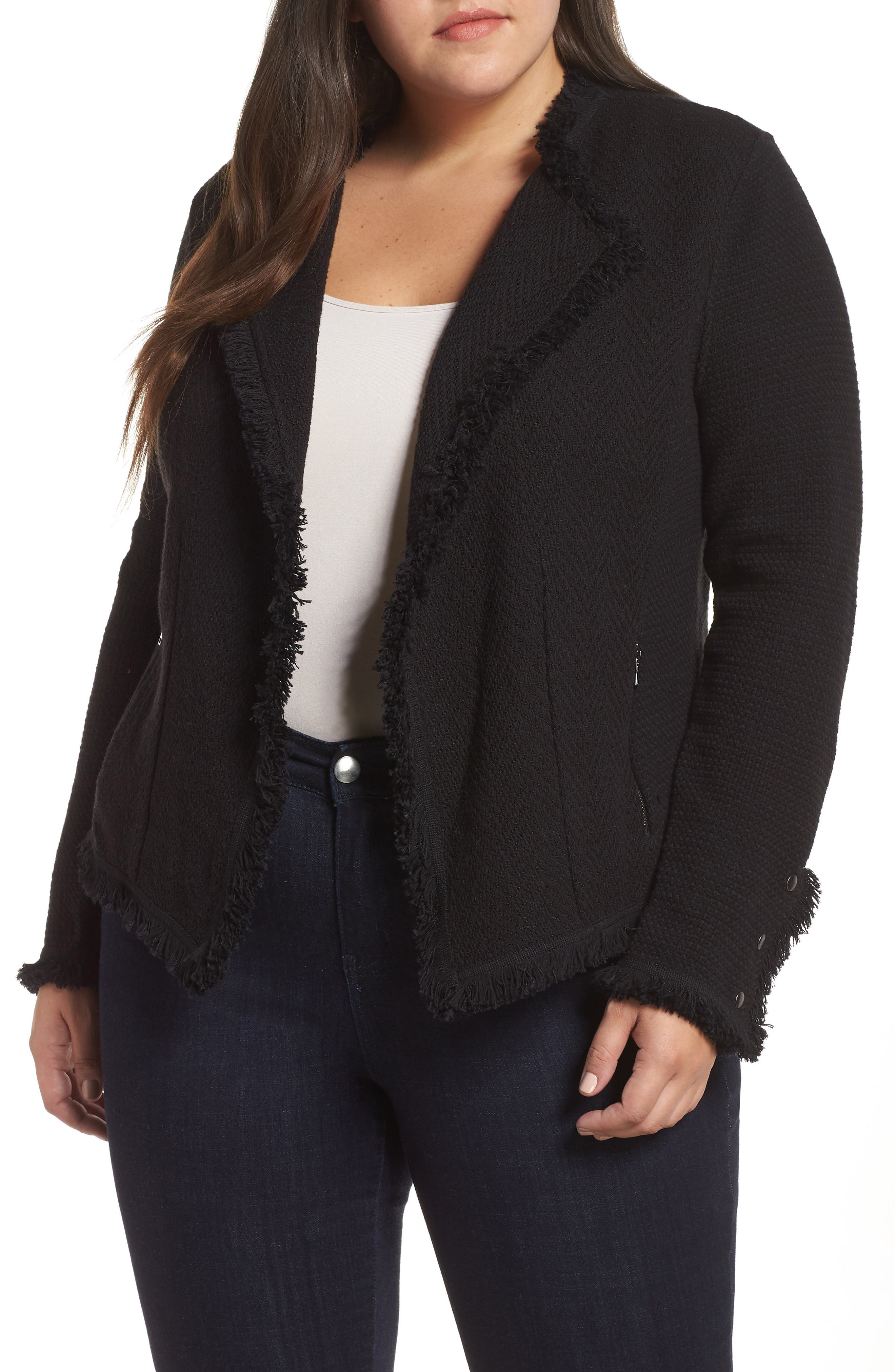 Fringe Mix Knit Jacket