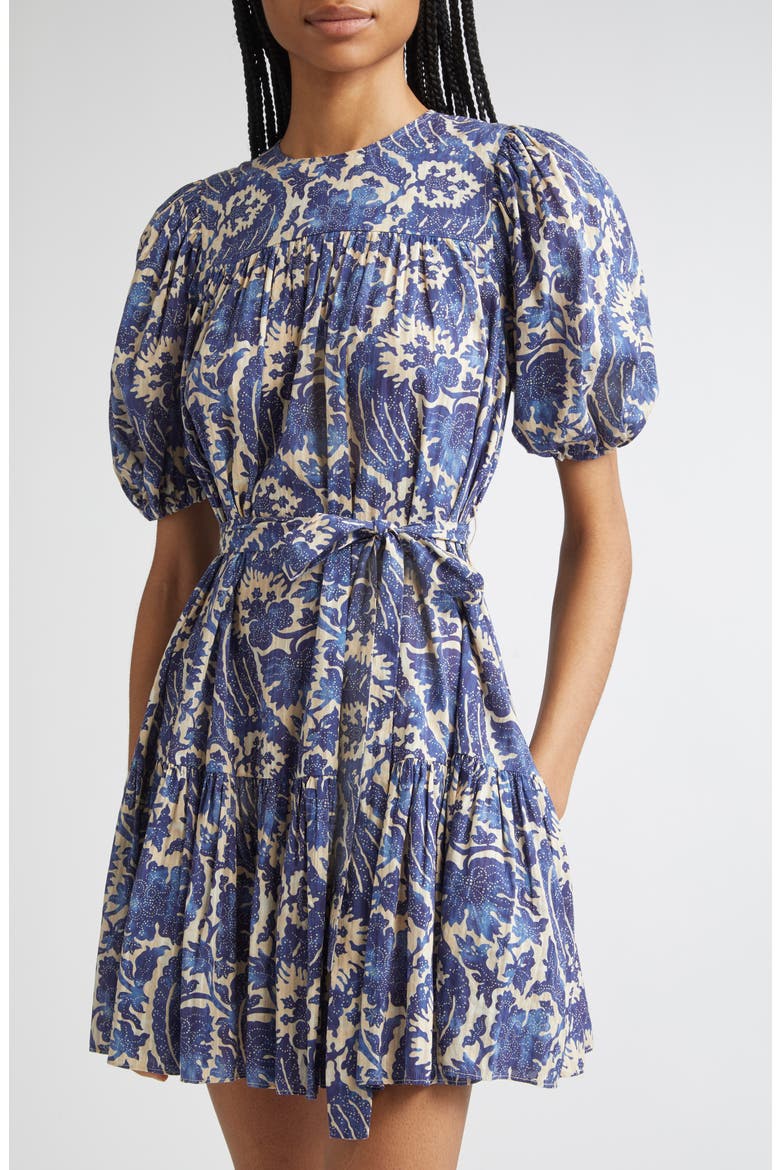 Rosalie Puff Sleeve Minidress, Alternate, color, OCEAN