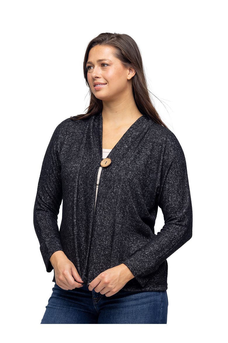 Single Button Front Long Sleeve Womens Cardigan, Alternate, color, Black