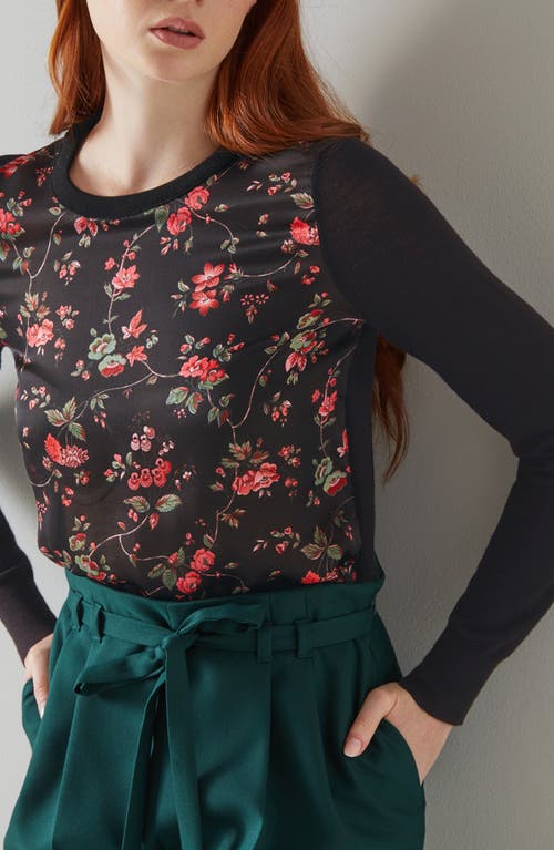 Lk Bennett Cyrus Long Sleeve Merino Wool Sweater In Multi